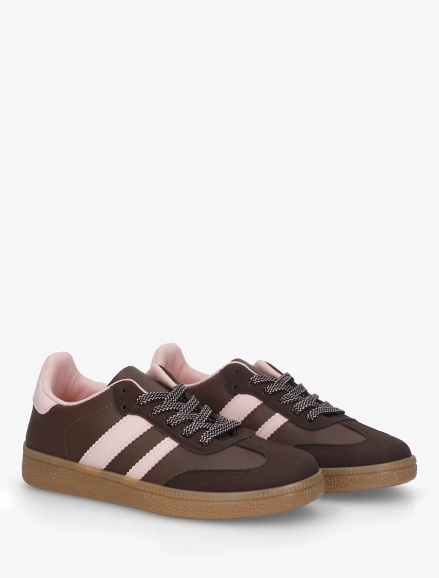Sneakers met contrasterende strepen - Bruin - Image 4