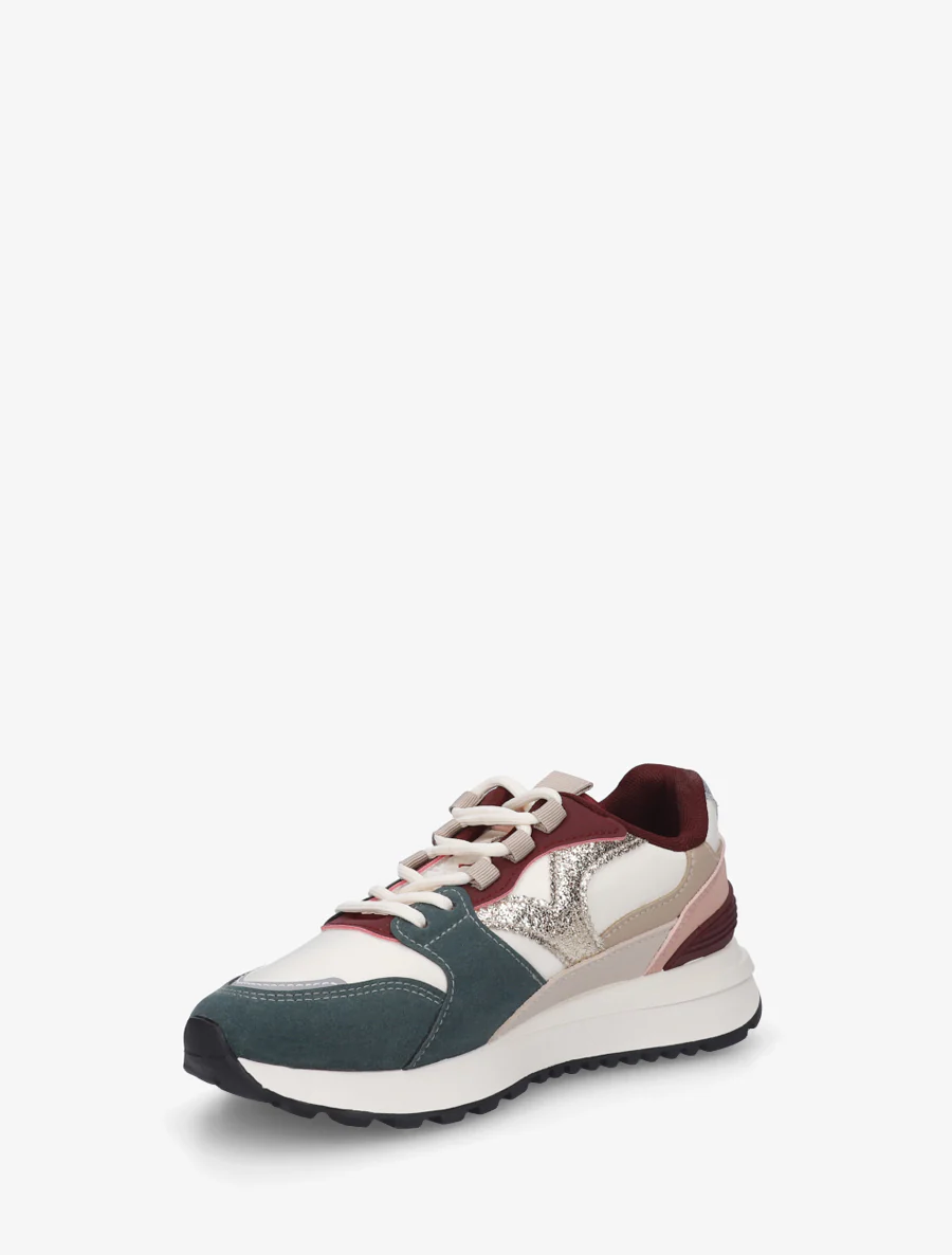Sneakers met fantasie-inzetstukken - Donkergroen - Image 3