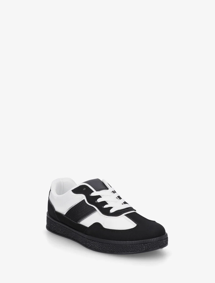 Sneakers met gekleurde rubberen zool - Zwart - Image 2