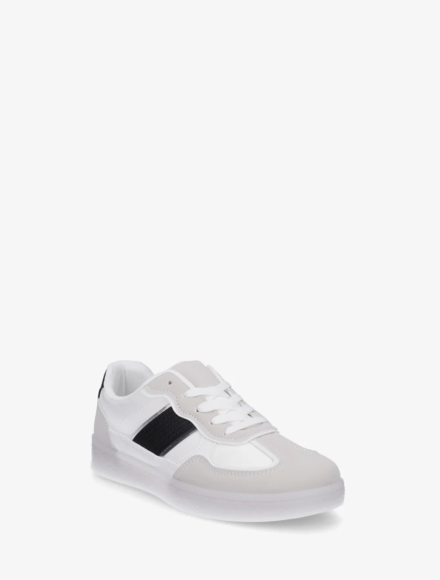 Sneakers met gekleurde rubberen zool - Wit - Image 2