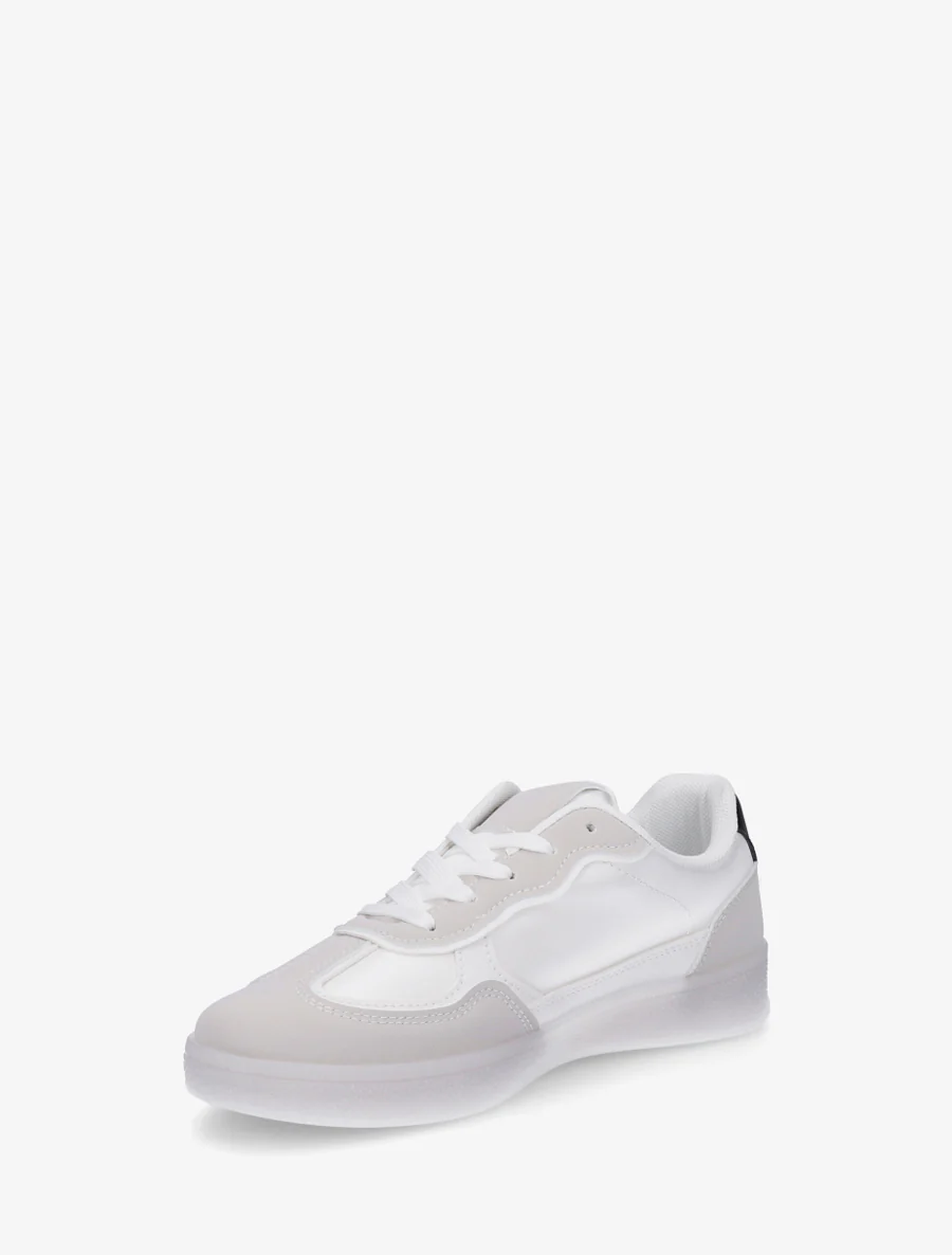 Sneakers met gekleurde rubberen zool - Wit - Image 3