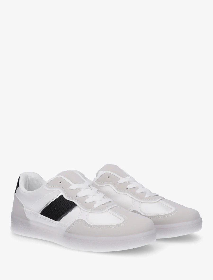 Sneakers met gekleurde rubberen zool - Wit - Image 4