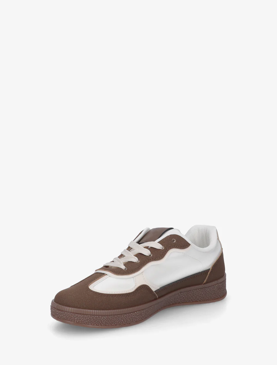 Sneakers met gekleurde rubberen zool - Bruin - Image 3