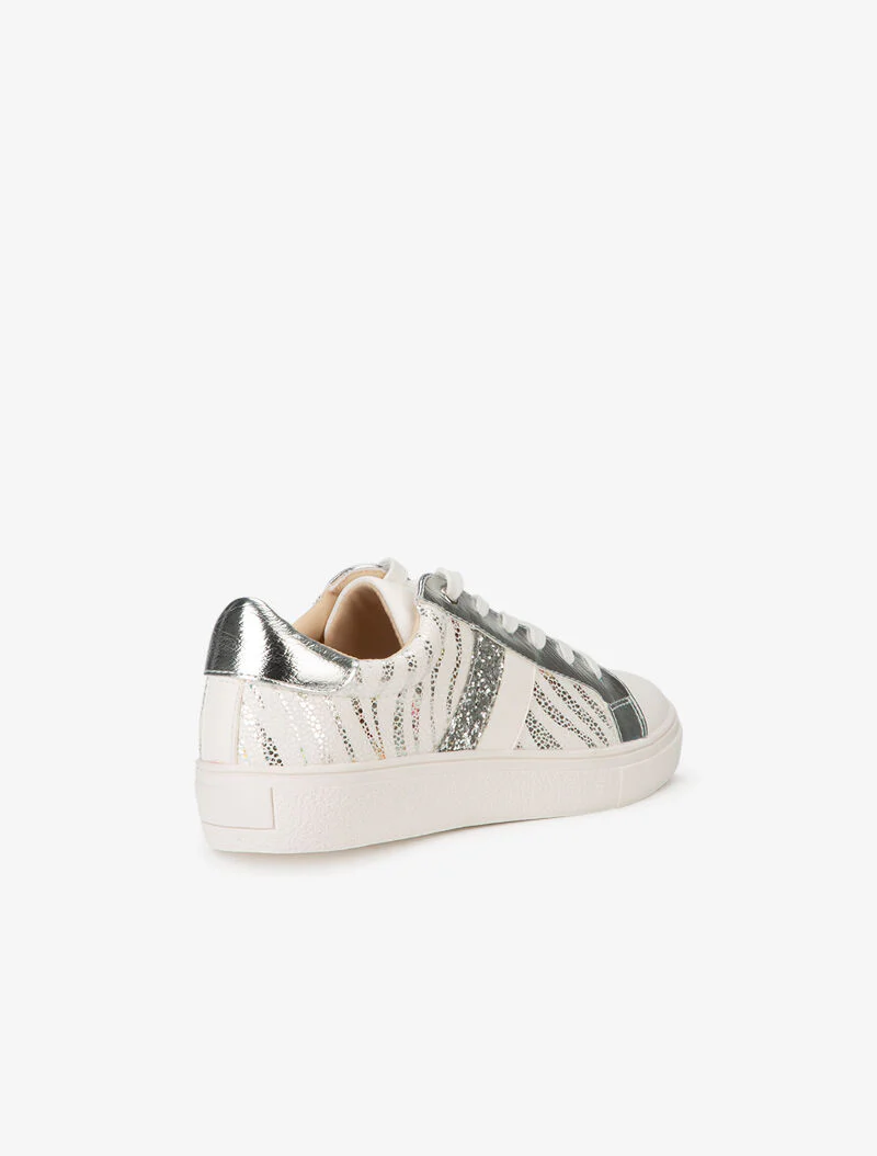 Sneakers met glanzende zebraprint en rubber - wit - Image 4