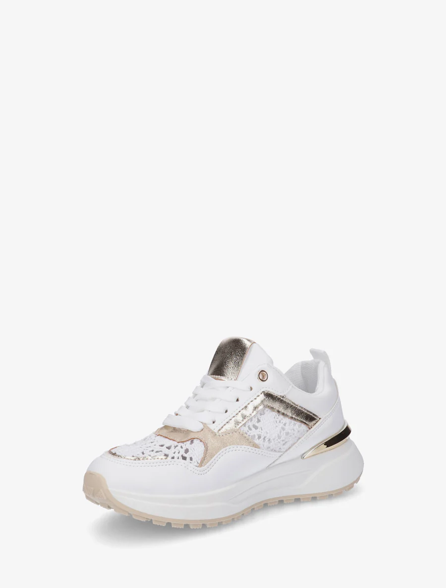 Sneakers met haakwerk inzetstukken - Wit - Image 3