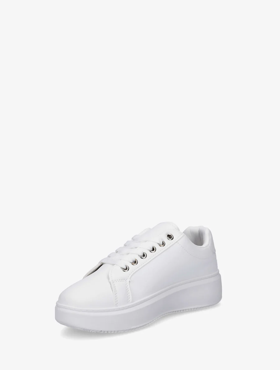Sneakers met ingelegd strass hartje - Wit - Image 3