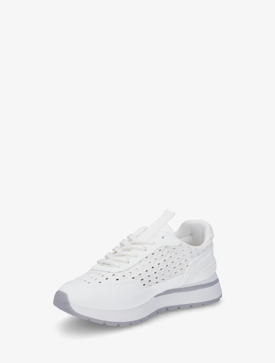 Sneakers met macramé-effect inzetstukken - Wit - Image 3