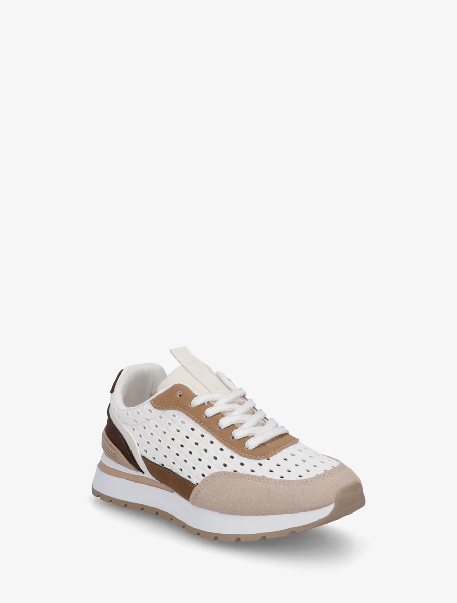 Sneakers met macramé-effect inzetstukken - Bruin - Image 2