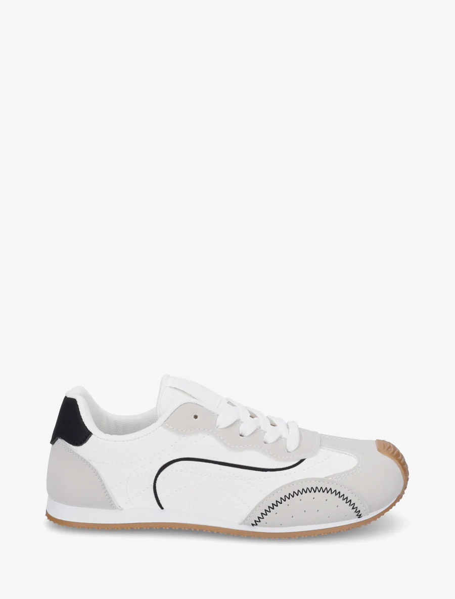 Sneakers met nubuck-effect textuur. - Wit