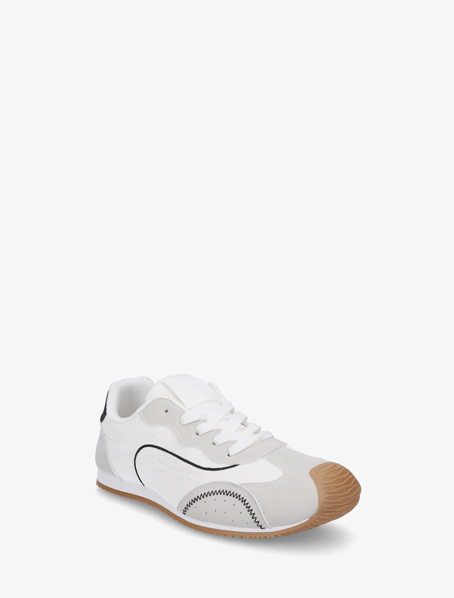 Sneakers met nubuck-effect textuur. - Wit - Image 2