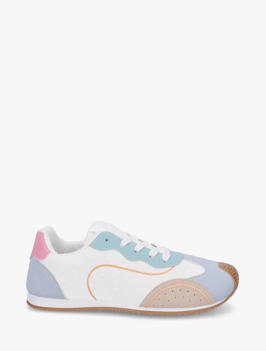 Sneakers met nubuck-effect textuur. - Watergroen