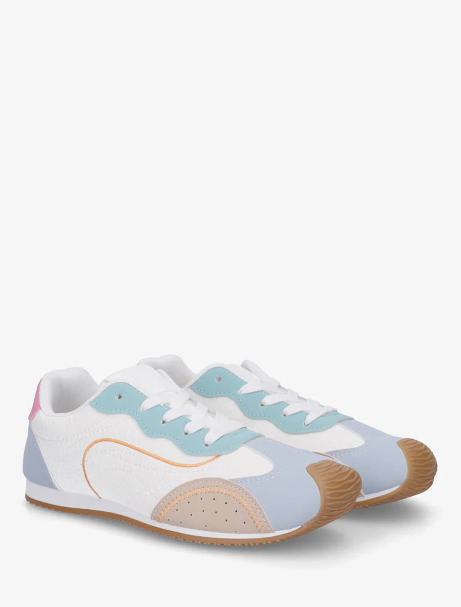 Sneakers met nubuck-effect textuur. - Watergroen - Image 4