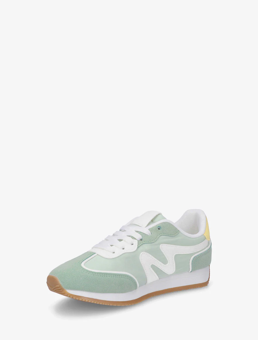 Sneakers met nubuck inzetstuk - Watergroen - Image 3