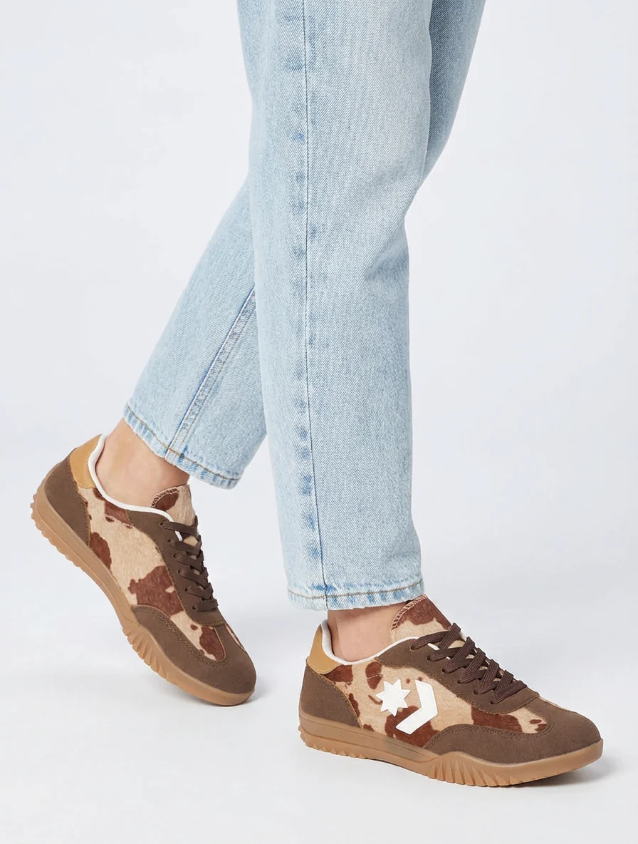 Sneakers met sterinzetstukken - Bruin - Image 5