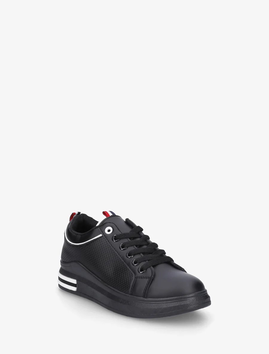 Sneakers met stippen in imitatieleer. - Zwart - Image 2