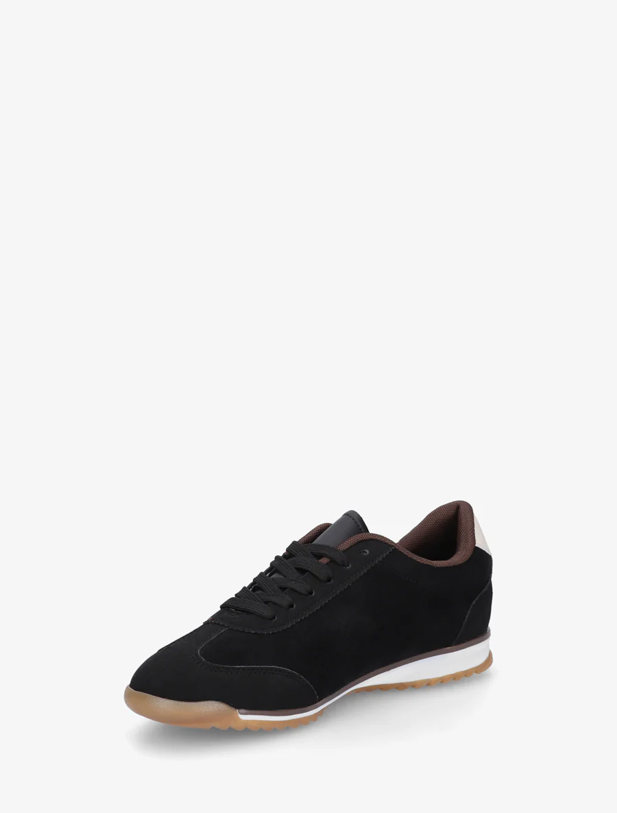 Sneakers met strass in suèdine - Zwart - Image 3
