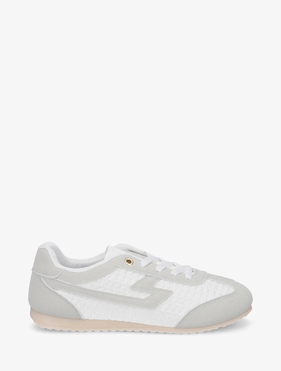 Sneakers van imitatie vlechtwerk - Wit