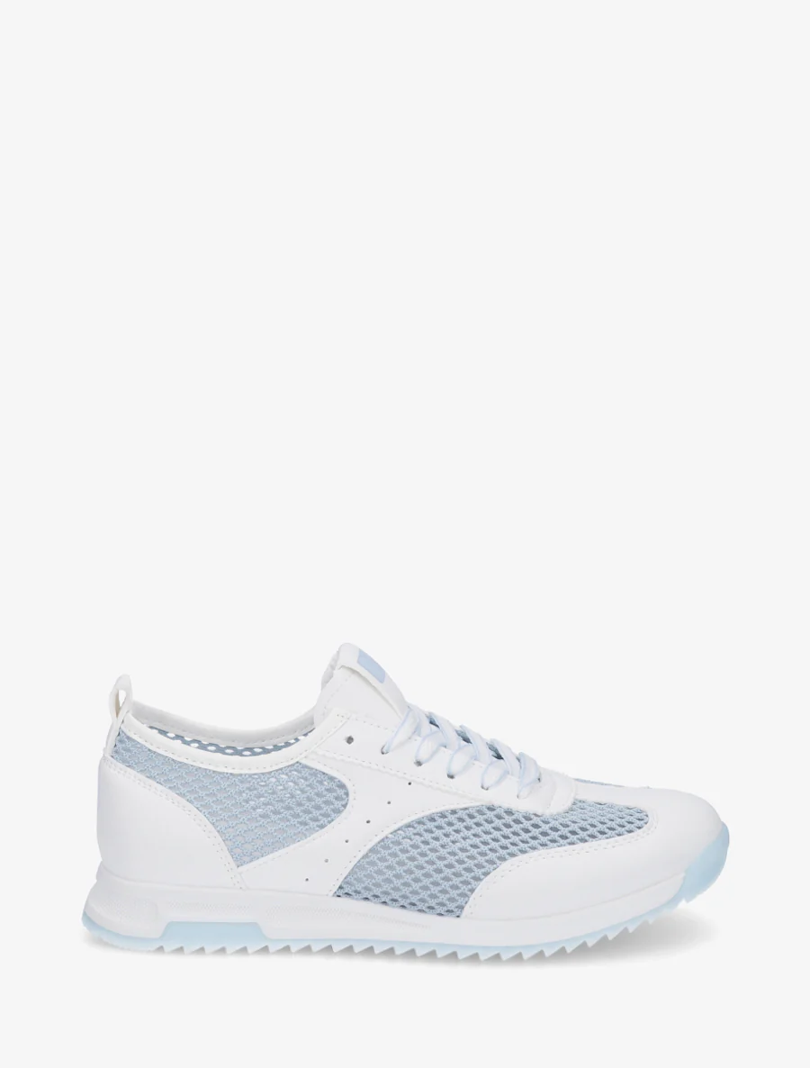 Sneakers van opengewerkt materiaal in twee soorten - Lichtblauw