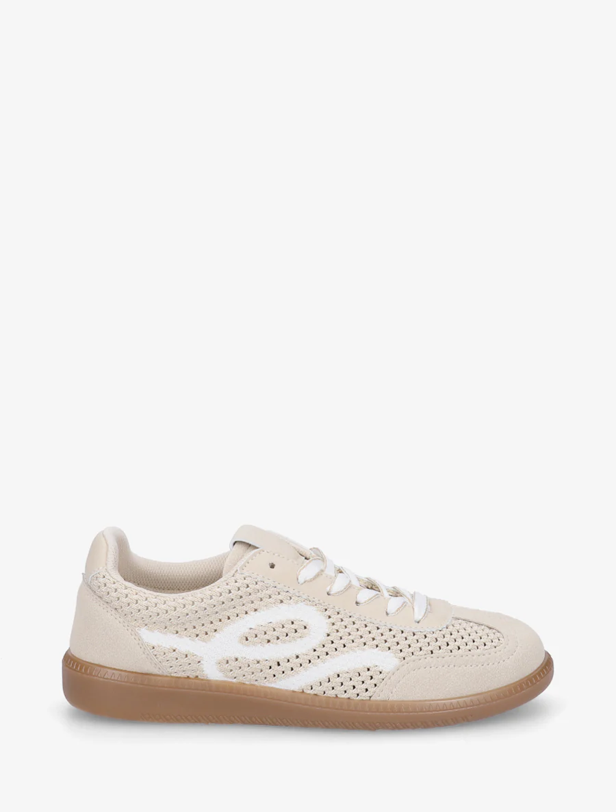 Sneakers van stof met grafisch patroon - Beige
