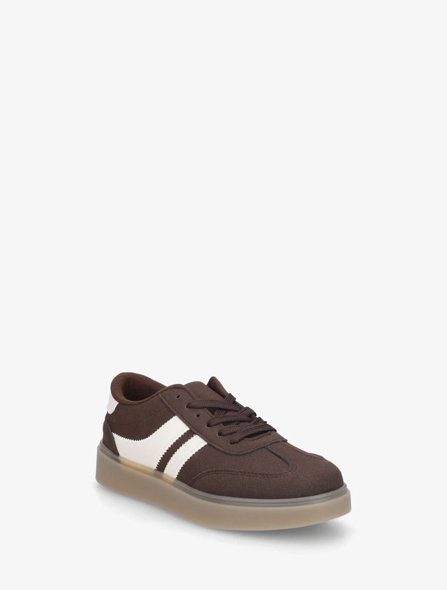 Sneakers van suèdine met contrasterende banden - Bruin - Image 2