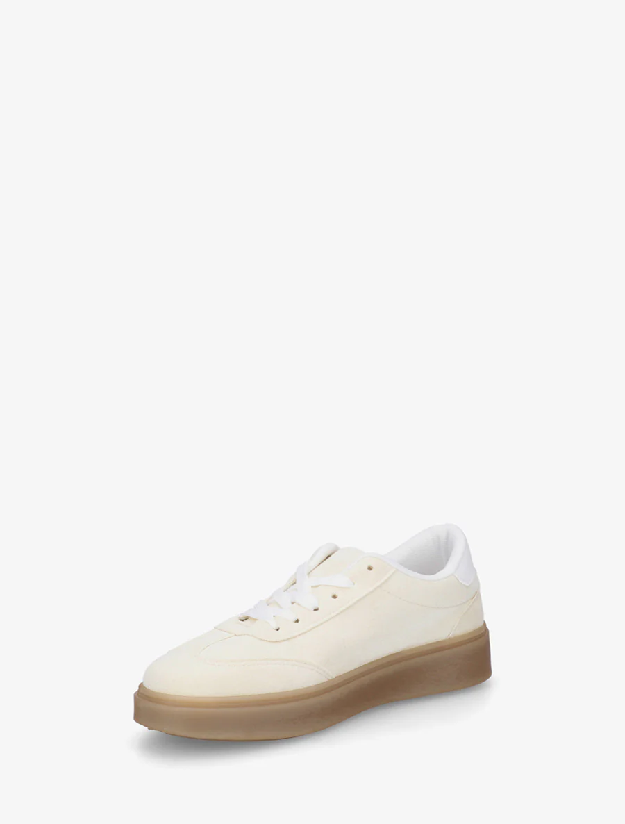 Sneakers van suèdine met contrasterende banden - Lichtgeel - Image 3