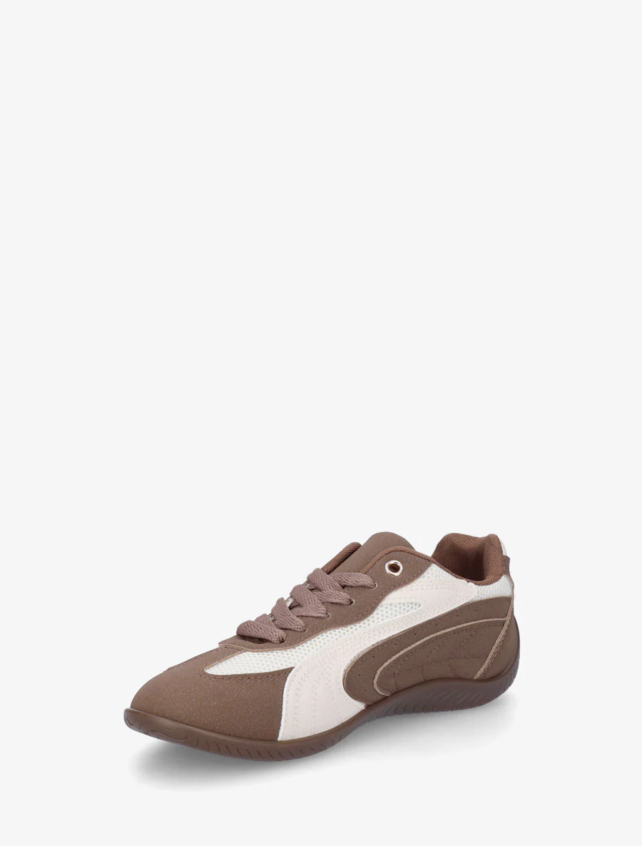 Sneakers van suèdine met contrasterende banden - Bruin - Image 3