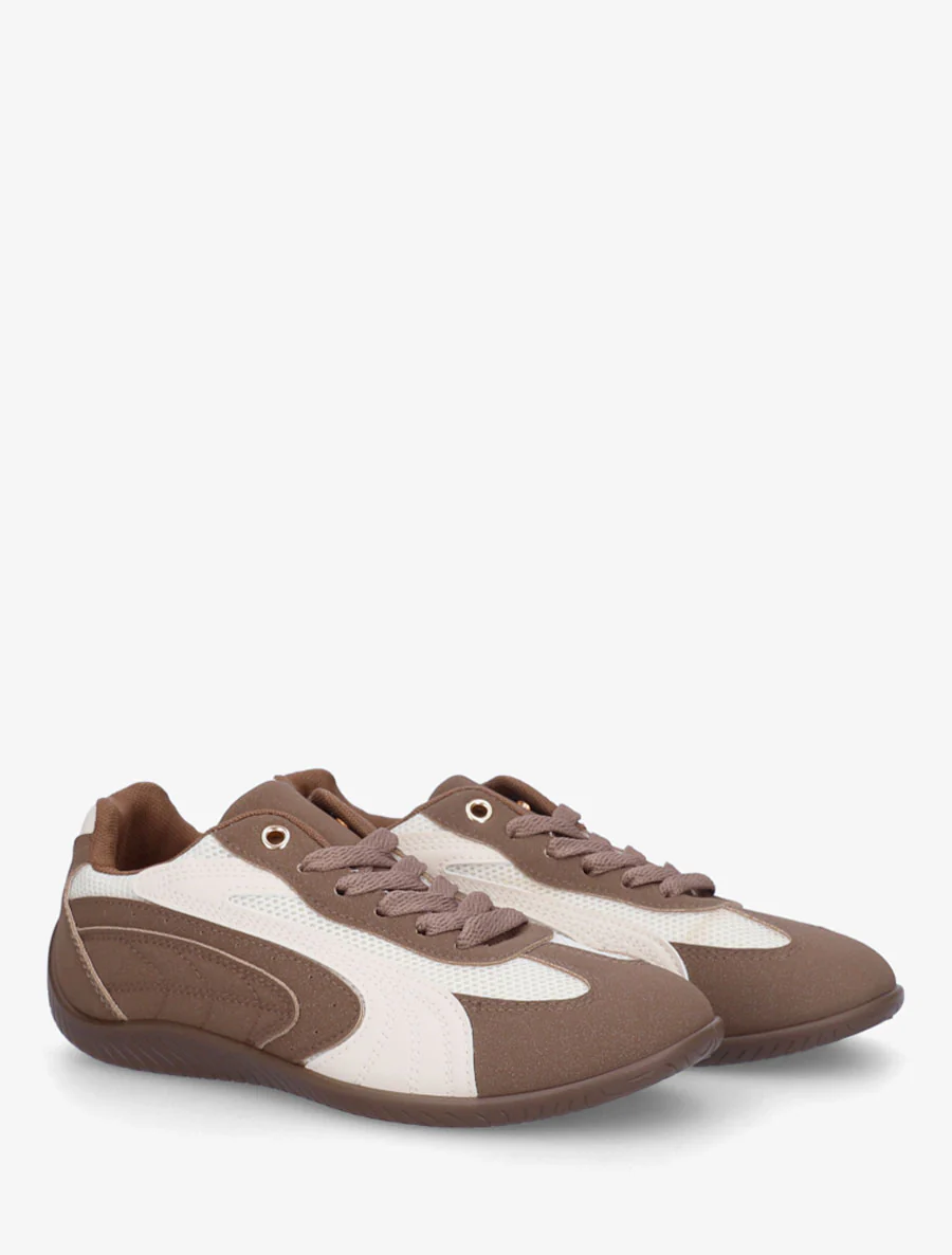 Sneakers van suèdine met contrasterende banden - Bruin - Image 4