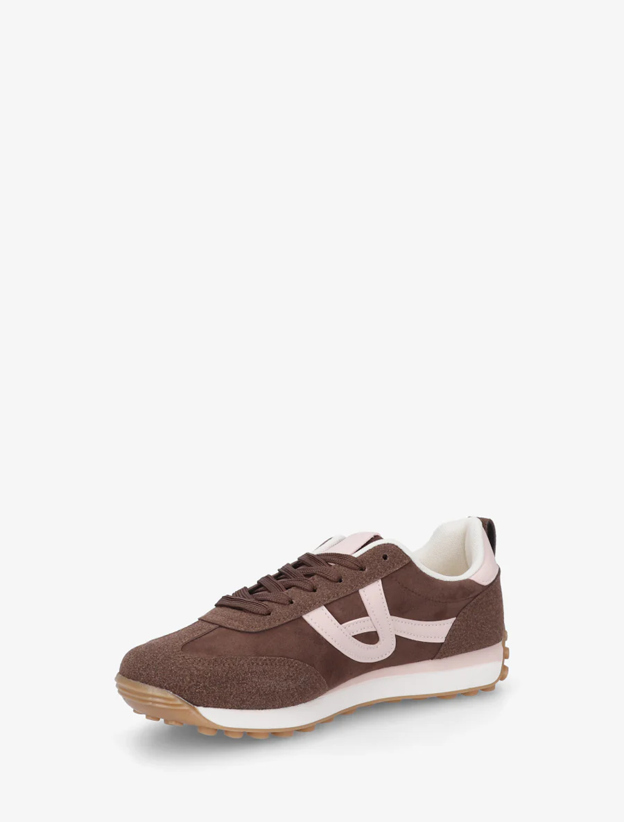Sneakers van suèdine met contrasterende details - Bruin - Image 3