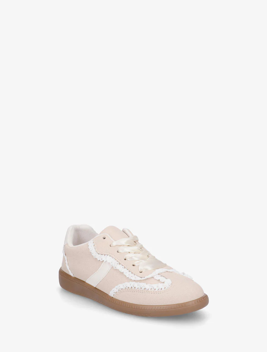 Sneakers van suèdine met haakdetail - Beige - Image 2