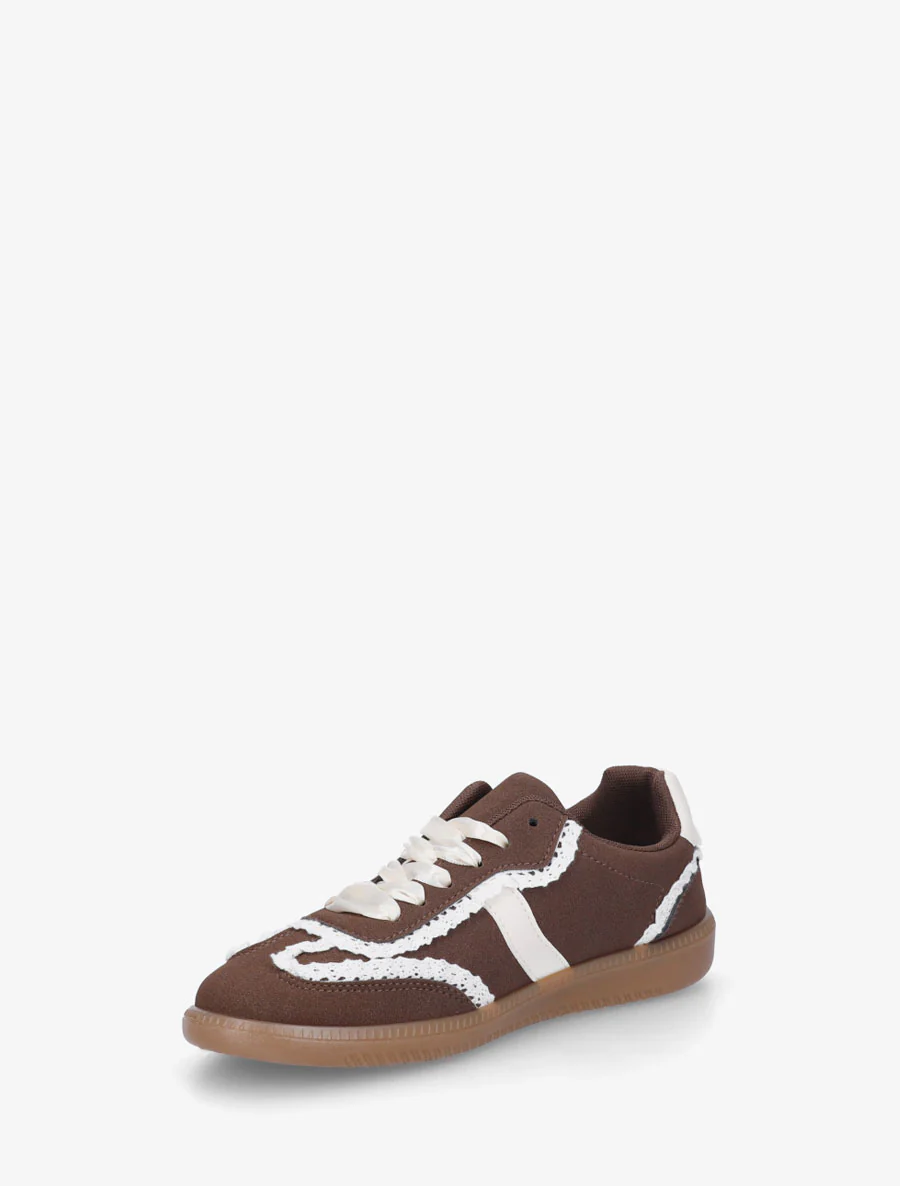 Sneakers van suèdine met haakdetail - Bruin - Image 3