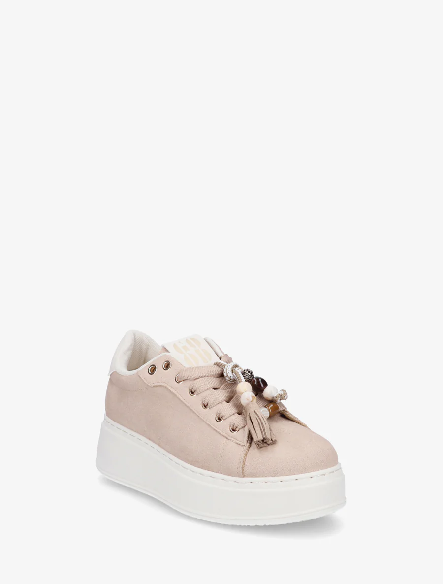 Sneakers van suèdine met parelinzetstukken. - Mol - Image 2