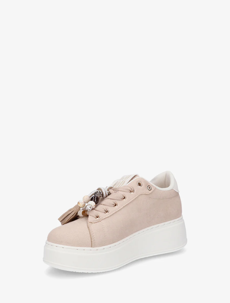 Sneakers van suèdine met parelinzetstukken. - Mol - Image 3