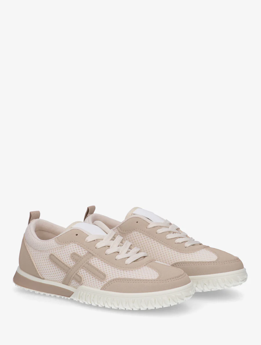 Sneakers van twee materialen met fantasiebanden - Mol - Image 4