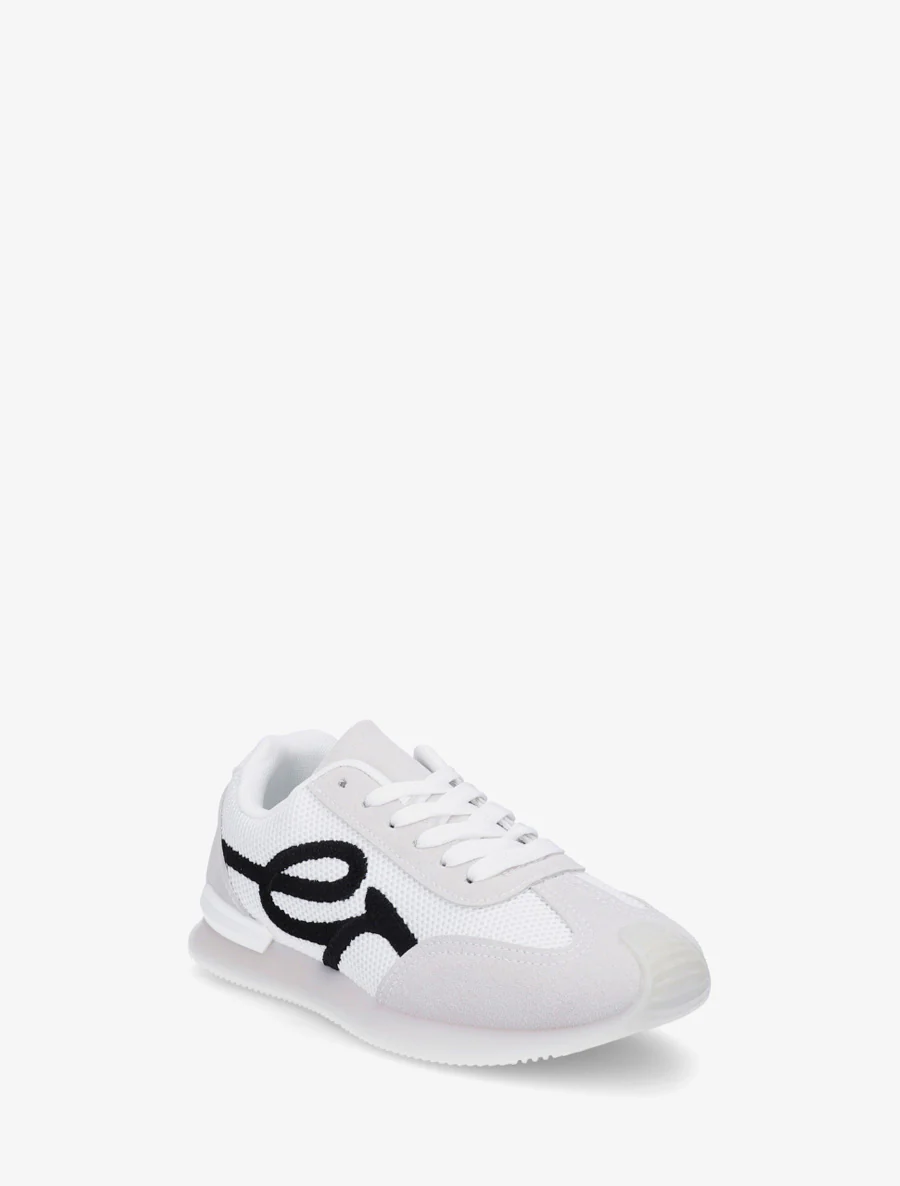 Sneakers van twee materialen met fantasieborduurwerk - Wit - Image 2