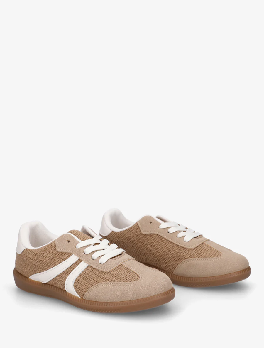 Sneakers van twee materialen met rubberen zool - Mol - Image 4