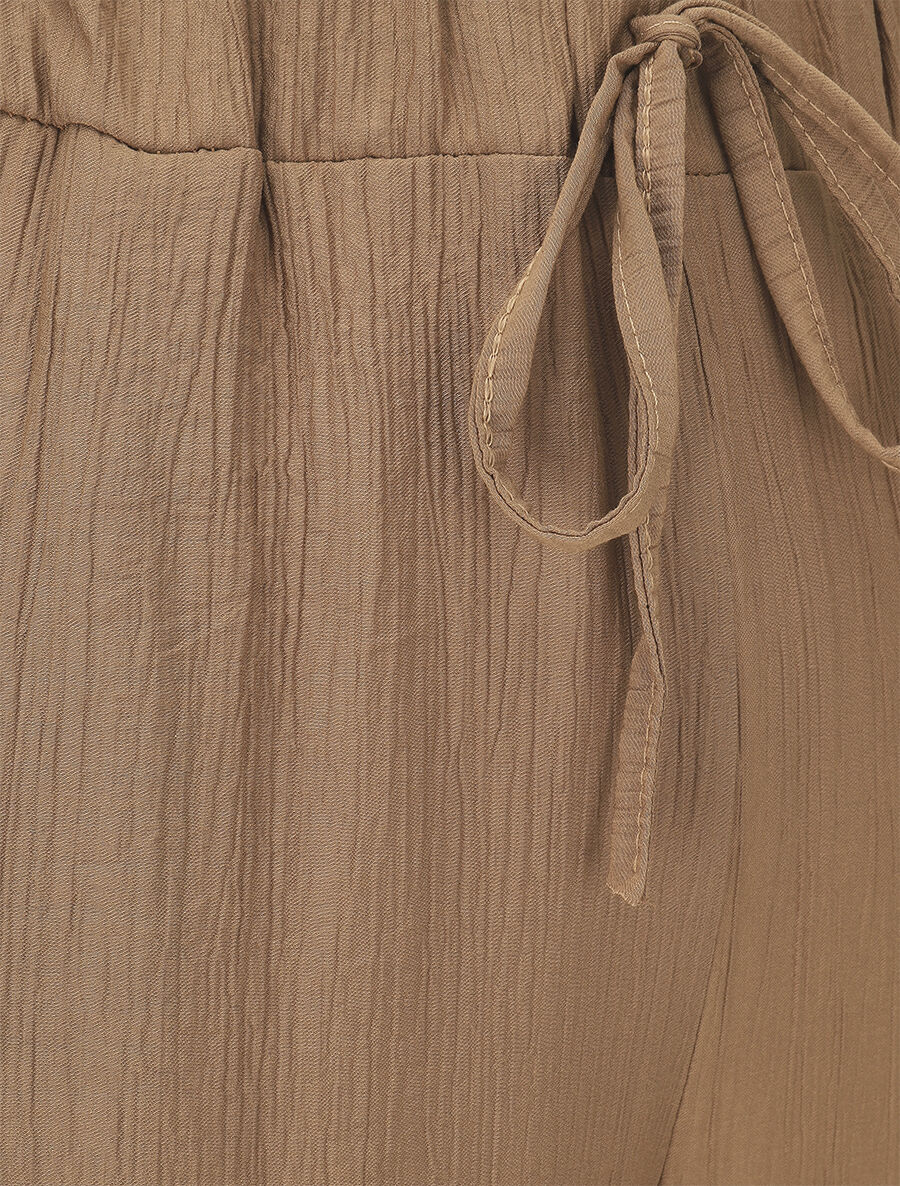 Soepele elastische effen broek - Kameel - Image 3