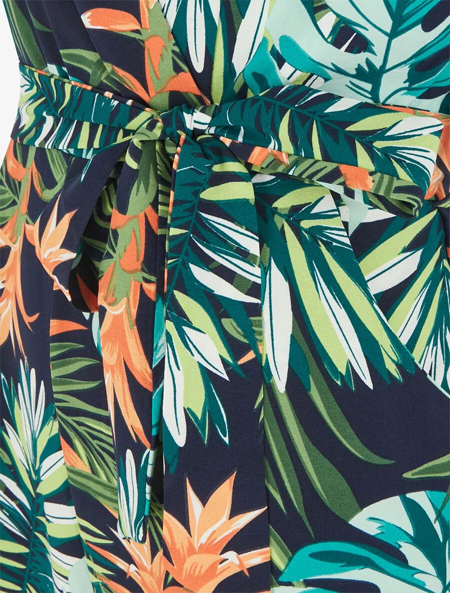 Soepele jumpsuit met tropische print - groen - Image 3