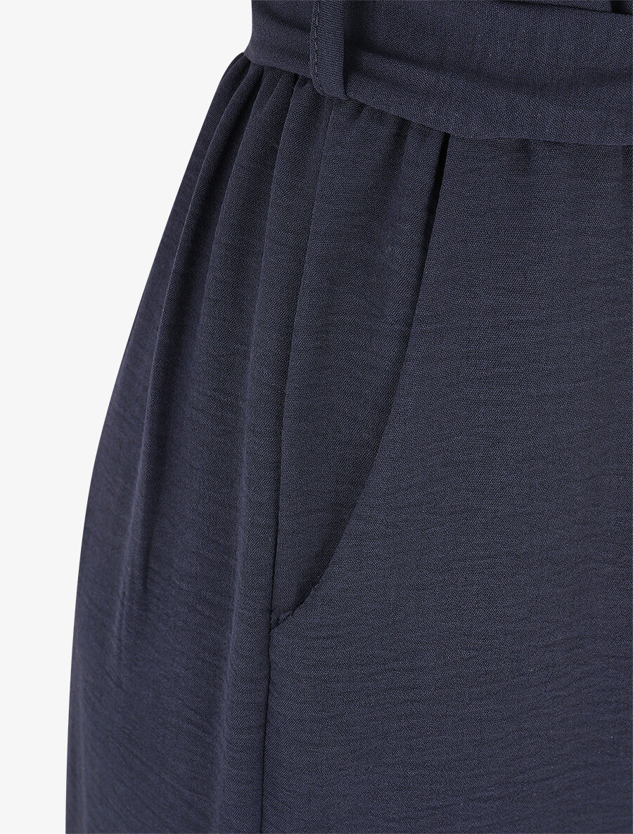 Soepele jumpsuit zonder mouwen met V-hals - Donkerblauw - Image 3