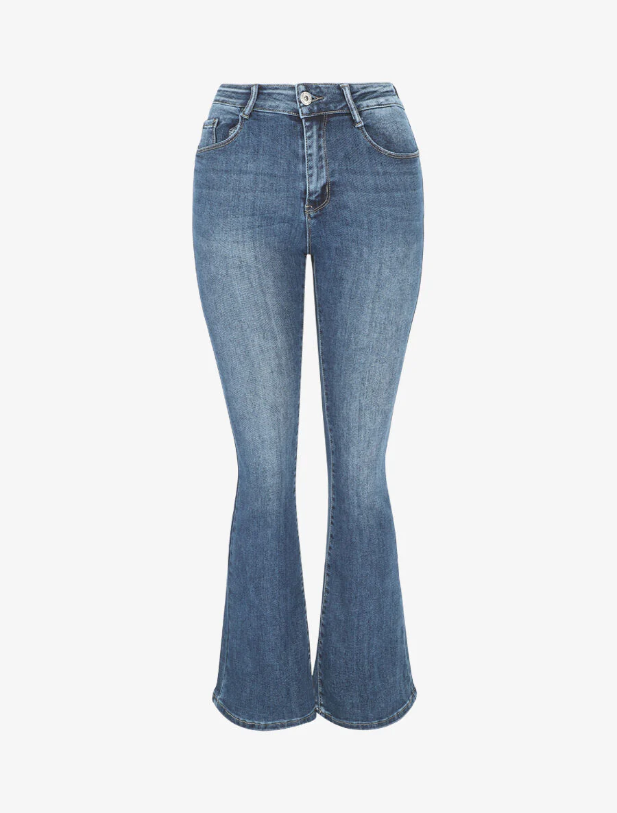 Standaard bootcut jeans met push-up effect - blauw