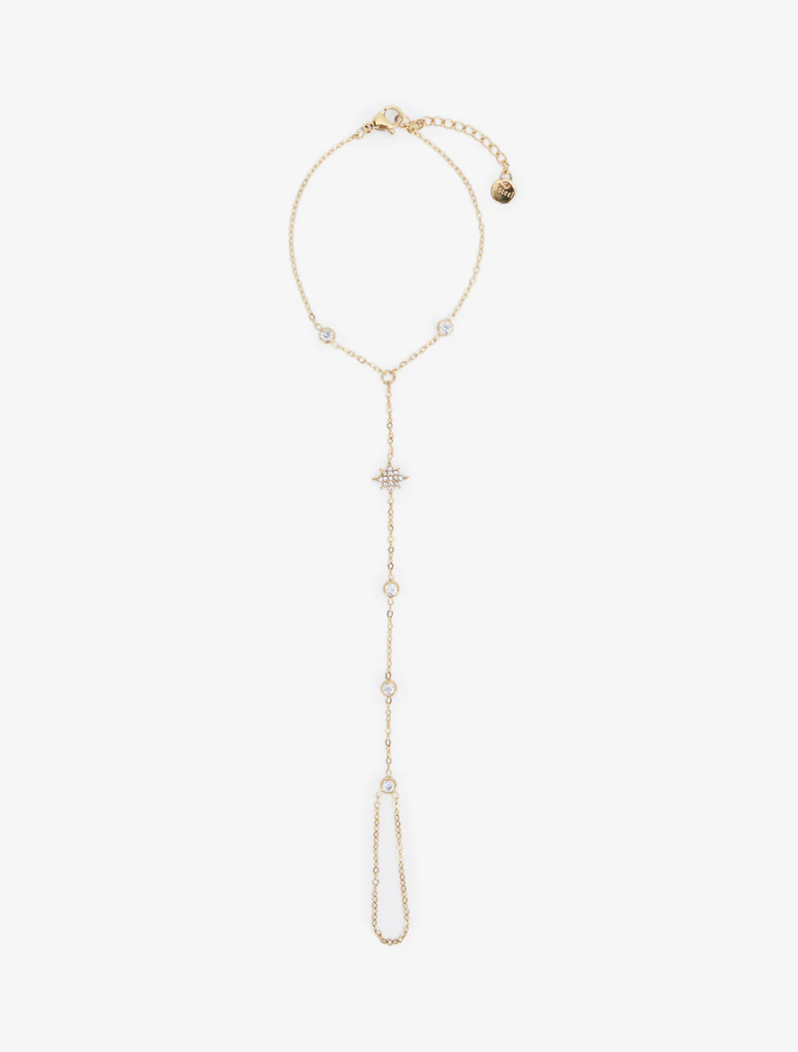 Stervormige armband met witte zirkonia's - Goud - Image 2