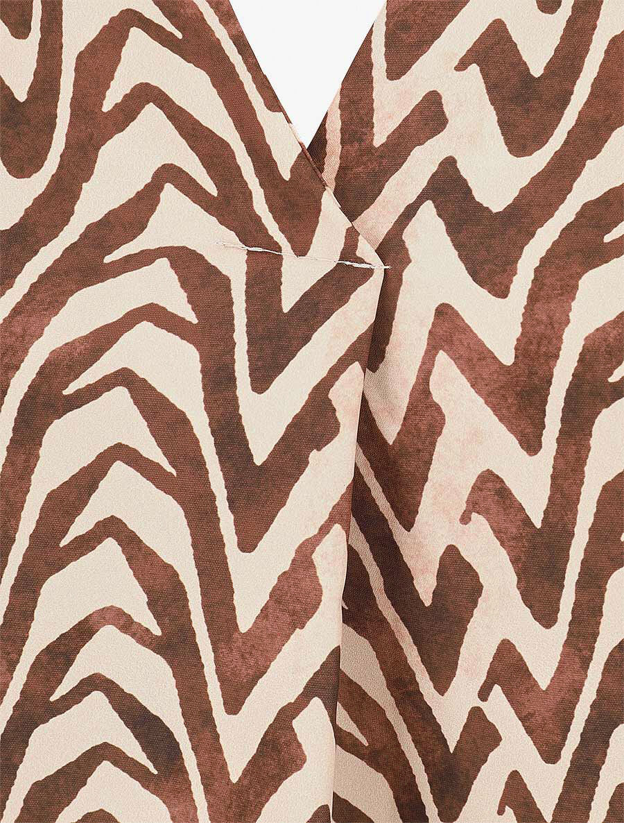 Stijlvolle blouse met golfprint - Bruin - Image 3