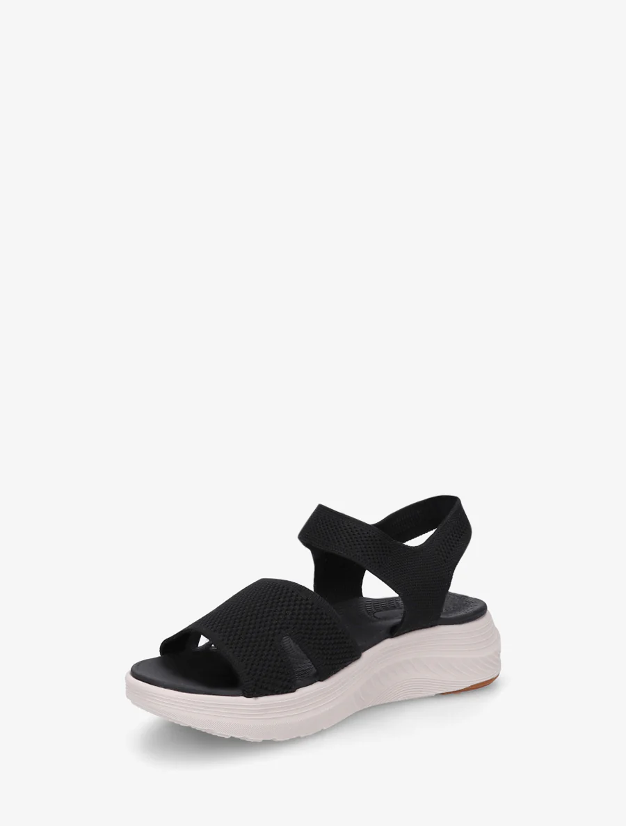 Stofsandalen met klittenband. - Zwart - Image 3