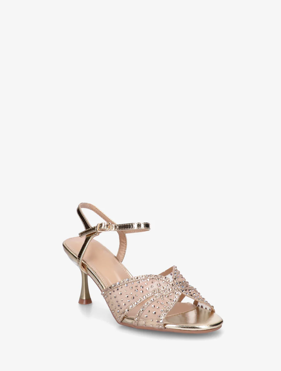 Strass sandalen en naaldhak - Goud - Image 2