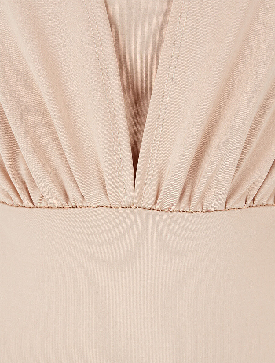 Stretchbody met diep uitgesneden halslijn - Beige - Image 3
