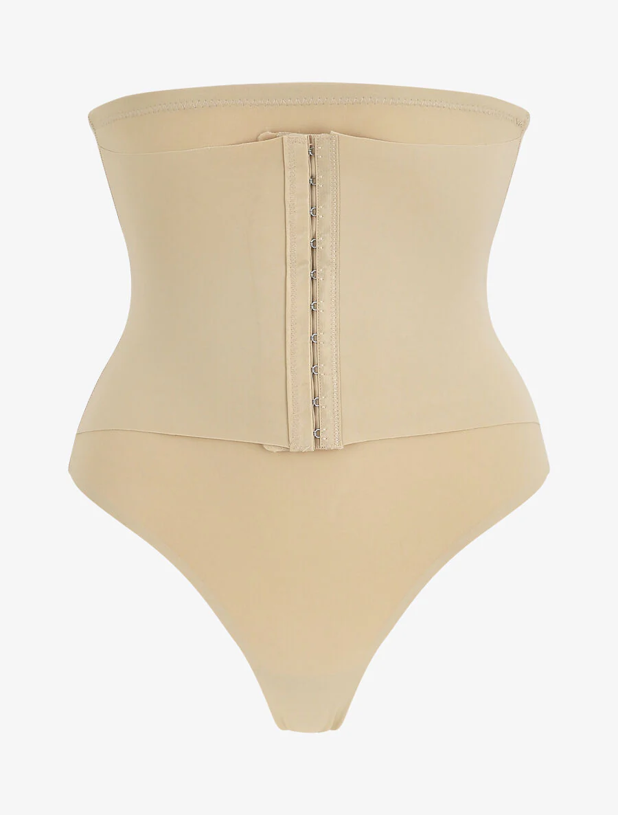 Hoog getailleerde shapewear string - Beige