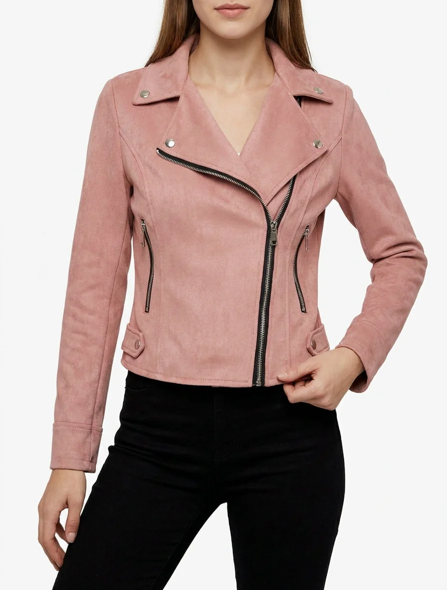 Suède jasje in perfecto stijl - Oudroze - Image 4
