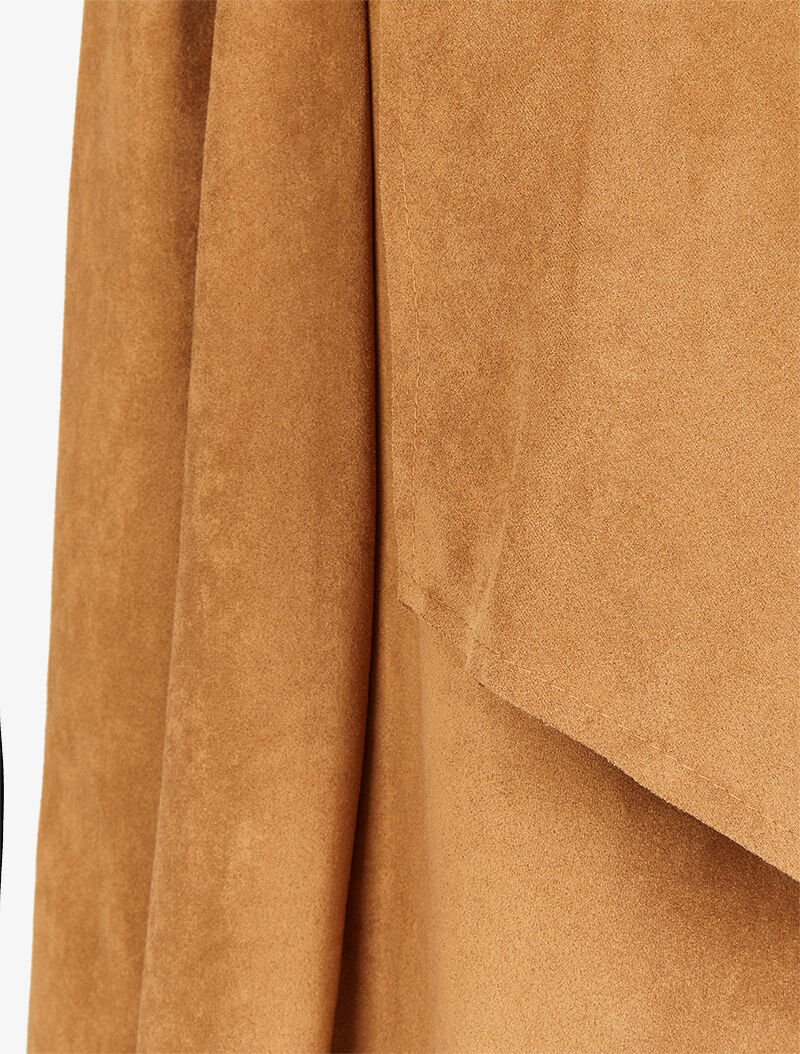 Suède jas met asymmetrische panden - Camel - Image 3