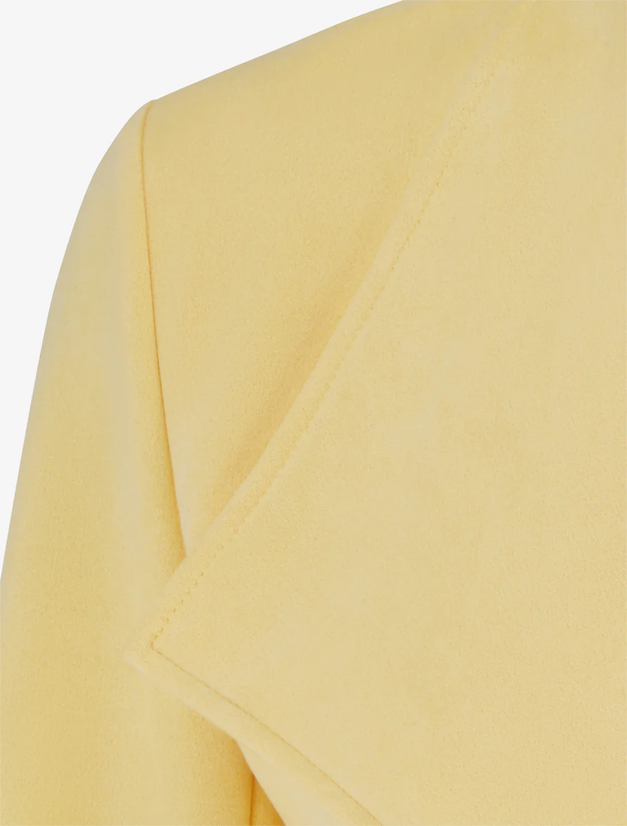 Suède jasje met decoratieve ritszakken - Geel - Image 3