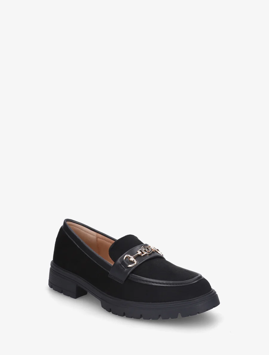 Suède loafers met fantasiebuckle - Zwart - Image 2