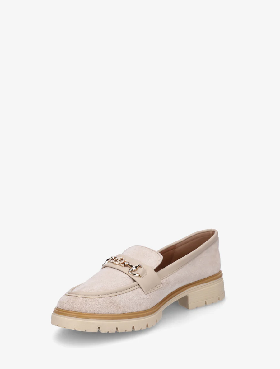 Suède loafers met fantasiebuckle - Beige - Image 3